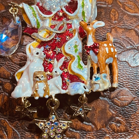 SALE!!! RARE SignedKirk’s Folly Santa & Forest Animals Necklace Enhancer! - Picture 5 of 11